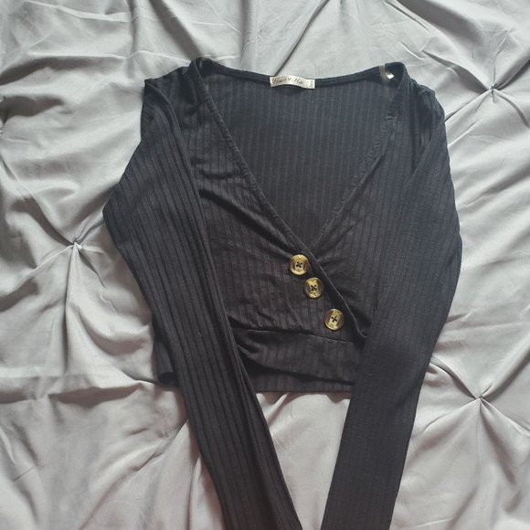 Cropped long sleeve top - Picture 2 of 3